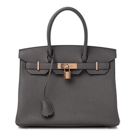 HERMES Togo Birkin 30 Etain 1315108 